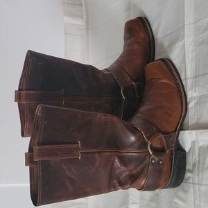 Frye Harness leather  mid-calf boot.
